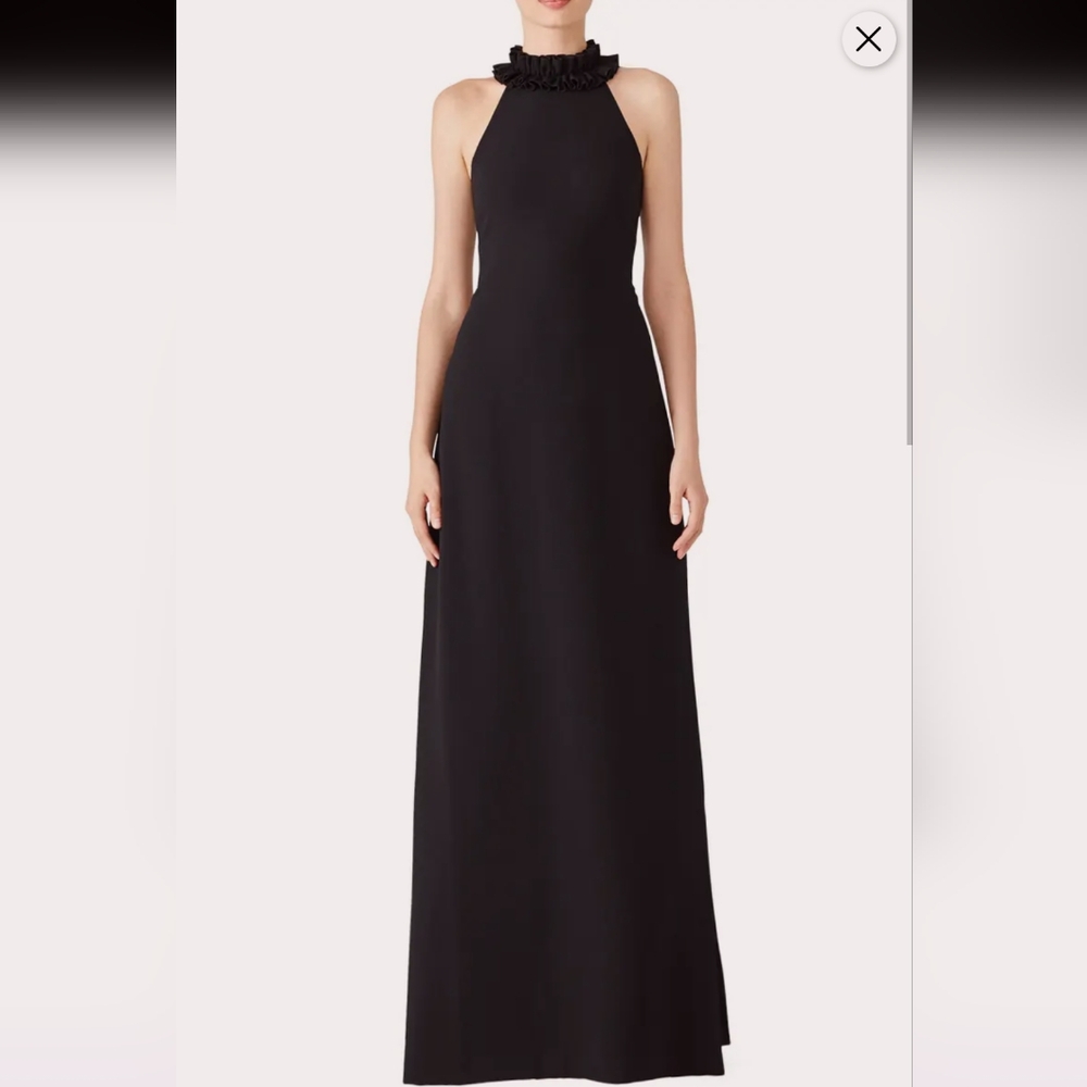 Trina Turk Black High Ruffle Gown Size 8